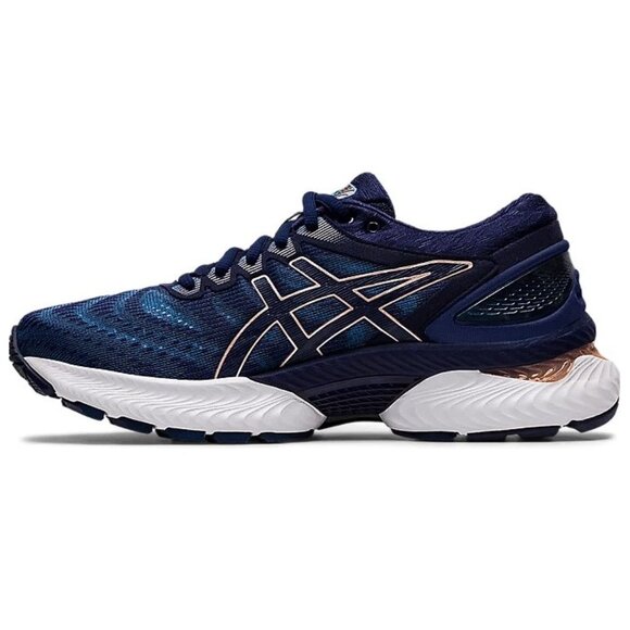 ASICS Women's Gel-Nimbus 22 Running Shoes Size 6.5 In Grey Floss/Peacoat - Picture 1 of 9